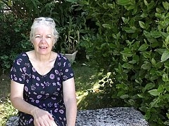 Naughty granny playing in the - Granny porn video