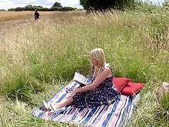 British housewife enjoys outdoor